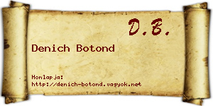 Denich Botond névjegykártya